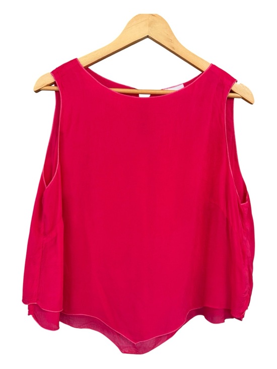 Johnny Was Tops - Johnny Was Y2K sleeveless blouse bright fuchsia/pink lightweight top Size XL
